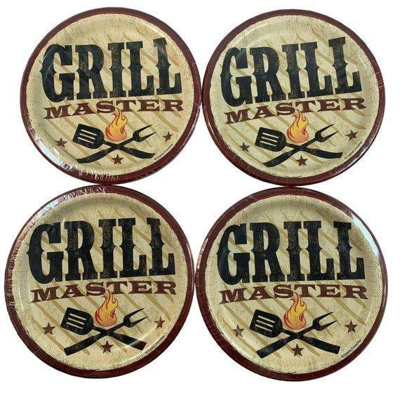 Grill Master Barbecue Party Paper Dessert Plates 6 7/8" 8 Ct Pkgs Lot of 4 USA - Picture 5 of 9